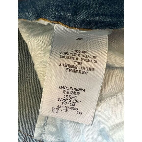 Levi's Light Wash 510 Skinny Jeans Boys 16 / 28 x 28 - Picture 4 of 7